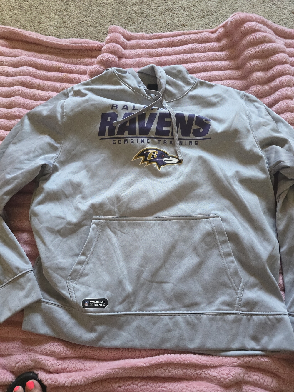 NFL Baltimore Ravens Gray Pullover Hoodie with Logo